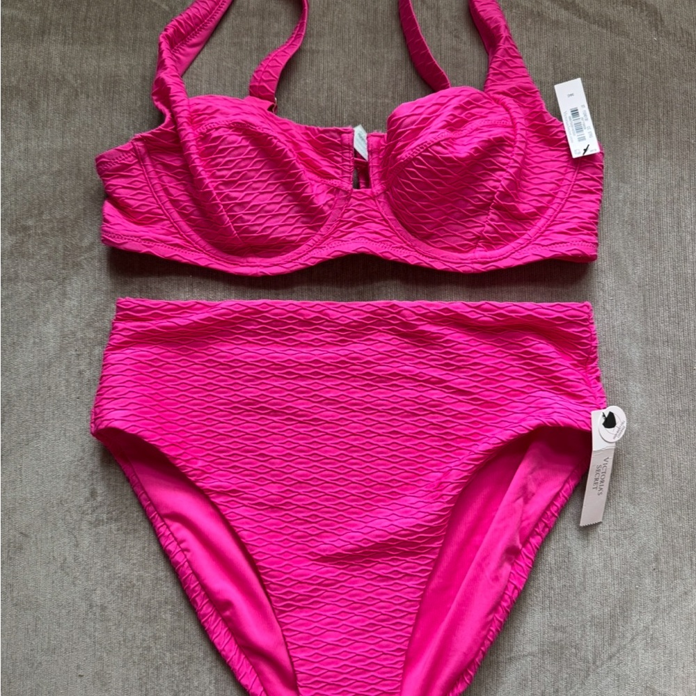 Victoria's Secret Hot Pink Textured Bikini